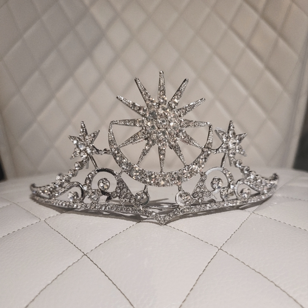 New Rue Noir Sun Moon Stars Crystal Tiara